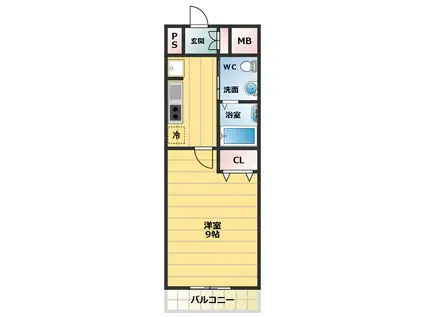 リアライズ住之江公園(1K/3階)の間取り写真