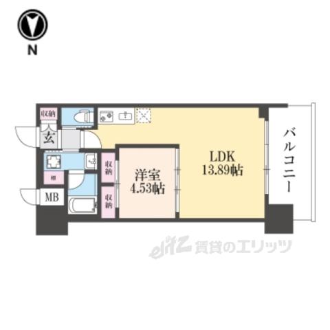 プレジオ永和ASIAN(1LDK/9階)の間取り写真