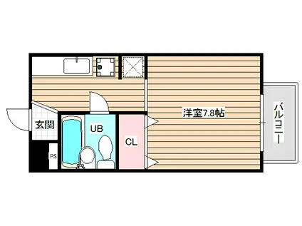 さくら苑(1K/2階)の間取り写真