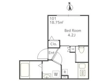 KANOA MINAMIDAI(1K/1階)の間取り写真