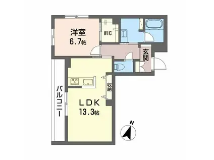 BALLOONFLOWER イースト(1LDK/2階)の間取り写真