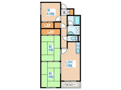 メゾンド西野(3LDK/4階)の間取り写真