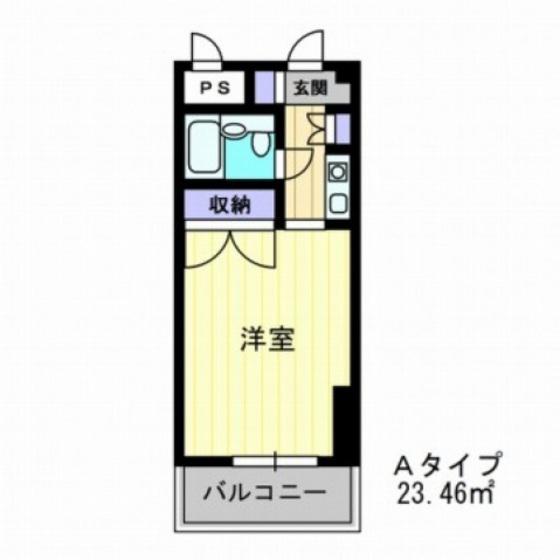 アルファ大供(1K/4階)の間取り写真