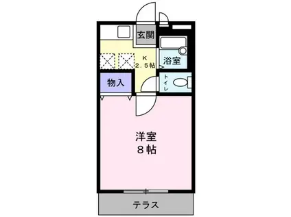 コーポウインズB棟(1K/2階)の間取り写真