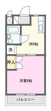 ロイヤルマルトウI(1DK/2階)の間取り写真