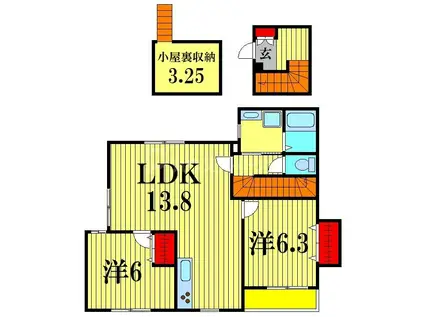 オルフェ(2LDK/2階)の間取り写真