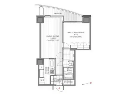 愛宕グリーンヒルズフォレストタワー(1LDK/25階)の間取り写真