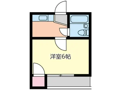 RKフラット(1K/1階)の間取り写真