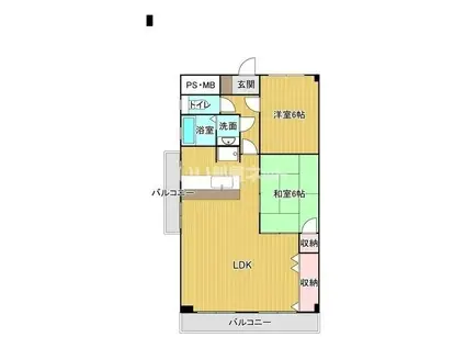 TS UP HOUSE(2LDK/3階)の間取り写真