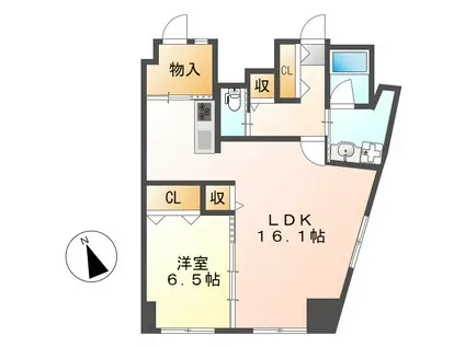 リベルテ鶴舞(1LDK/9階)の間取り写真