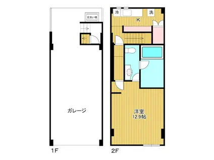 SEA SIDE-10(1K/1階)の間取り写真