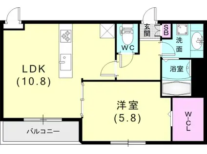 CANALARK(1LDK/2階)の間取り写真