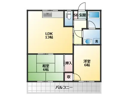 ウエストヴィレッヂ(2LDK/3階)の間取り写真