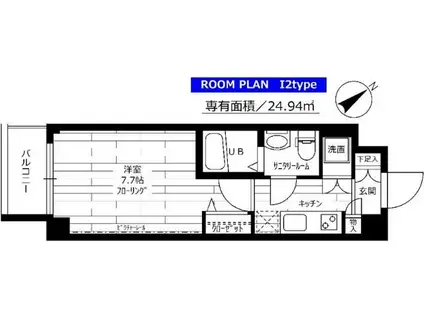 ステージグランデ江古田(1K/4階)の間取り写真