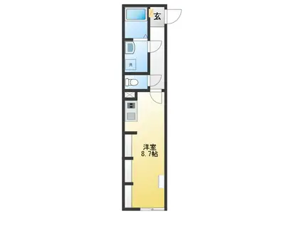 ロンディネ寒川(ワンルーム/2階)の間取り写真