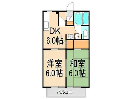 アローキャニオンE(2DK/1階)の間取り写真