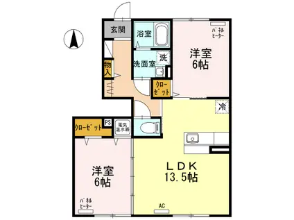 グランドールGIV(2LDK/1階)の間取り写真