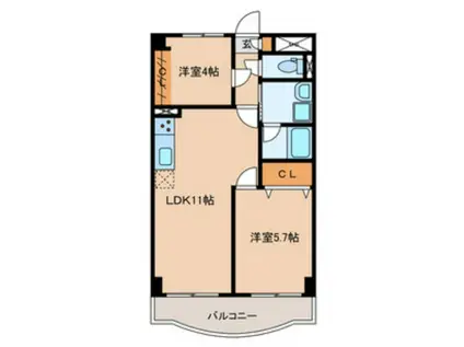 サンモール四季II(2LDK/3階)の間取り写真