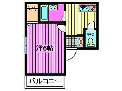 プランドール(1K/3階)の間取り写真