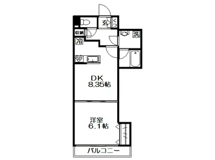 ラフィナート嶋(1LDK/3階)の間取り写真