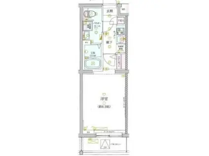 GENOVIA世田谷砧GREEN VEIL(1K/4階)の間取り写真