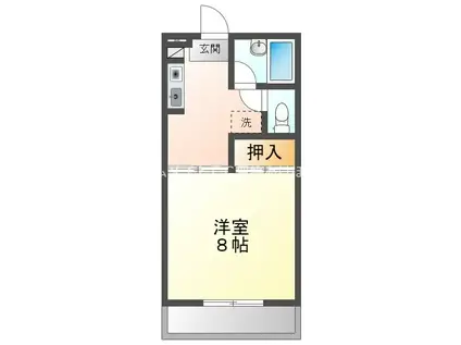 フリーダム A棟(1K/1階)の間取り写真