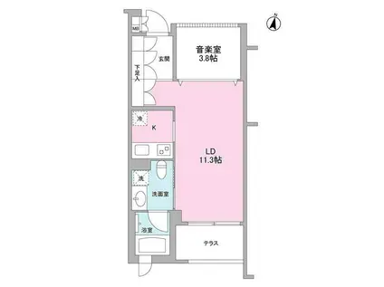 アルテ哲学堂(1LDK/1階)の間取り写真