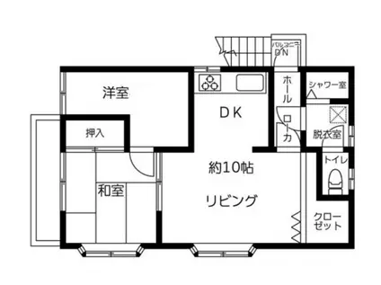 山田アパート(2LDK/2階)の間取り写真