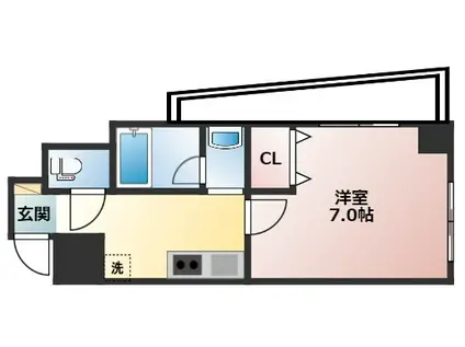 プリオール・オオフチ(1K/5階)の間取り写真