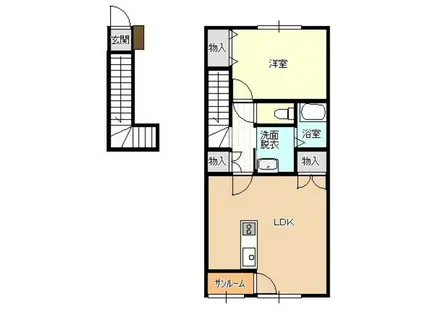 ビクトリア(1LDK/2階)の間取り写真