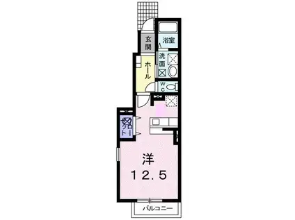 メゾン・ドゥフラン(ワンルーム/1階)の間取り写真