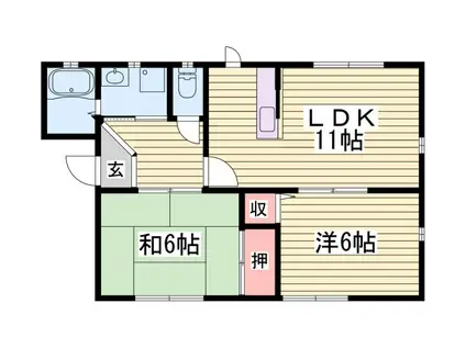 LA.RUCHEI(2LDK/2階)の間取り写真