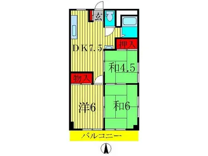 第一湯浅コーポ(3DK/1階)の間取り写真