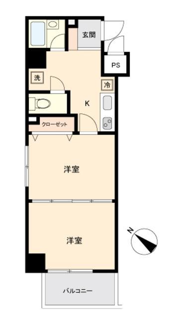 リビングステージ東仙台(2K/3階)の間取り写真