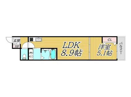 フジパレス新伊丹II番館(1LDK/3階)の間取り写真