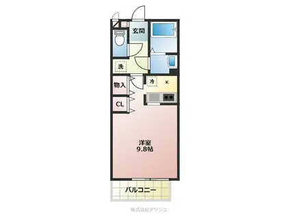 ラクシャリーステージ(1K/3階)の間取り写真