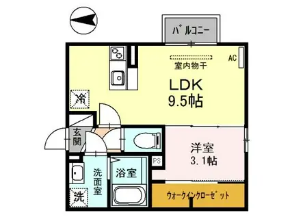 コッコロ(1LDK/2階)の間取り写真