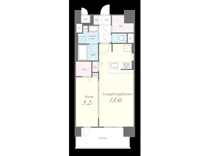 ベイ・グランデ弁天町(1LDK/8階)の間取り写真