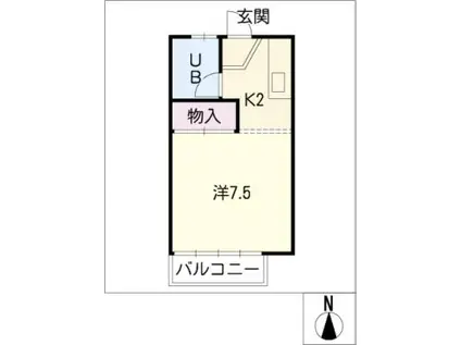 メゾンド池田(1K/2階)の間取り写真