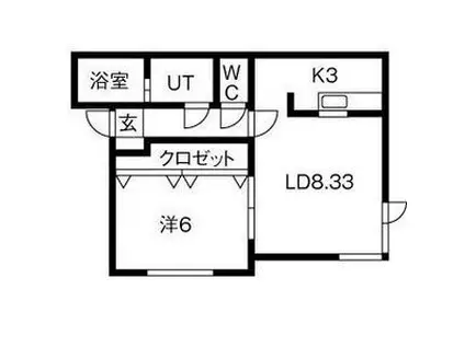 サニープレイスI(1LDK/1階)の間取り写真
