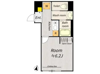 OPーTION SAKASHITA(1K/2階)の間取り写真