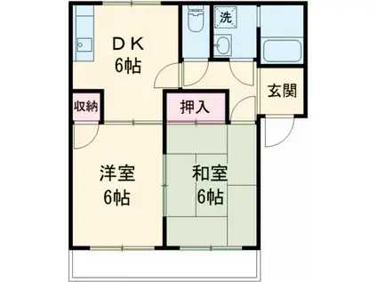 サンライズフジA(2DK/1階)の間取り写真