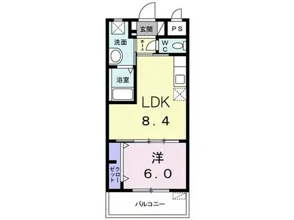 西武門みーちハウス(1LDK/9階)の間取り写真