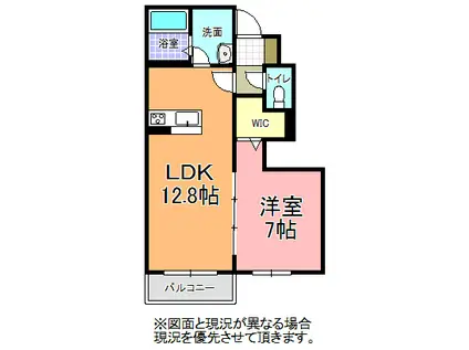 カーサ・クリサンテーモ(1LDK/1階)の間取り写真