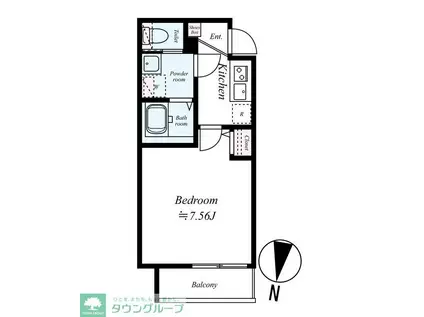 GRADUS川越II(1K/2階)の間取り写真