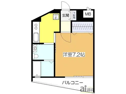 AIFORT久米川(1K/3階)の間取り写真