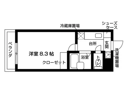 駿河台ハイツ(1K/2階)の間取り写真