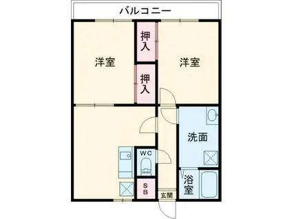 ハーベストI(2LDK/5階)の間取り写真