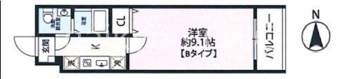 ヒルズ八尾本町(1K/6階)の間取り写真