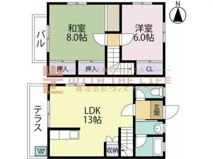カスタムハイツ(2LDK/1階)の間取り写真
